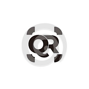 letter qr square code symbol icon vector