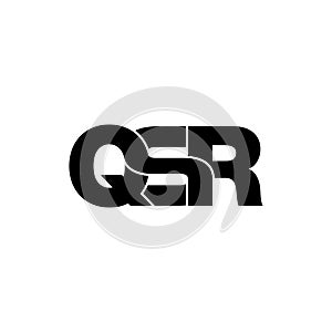 Letter QSR simple monogram logo icon design.