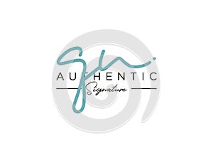 Letter QU Signature Logo Template Vector