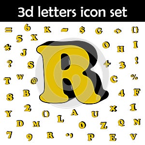 Letter r, alphabet, 3d icon. 3D words, letters icons universal set for web and mobile