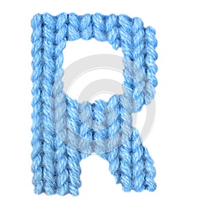 Letter R english alphabet, color blue