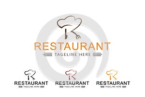 Letter R logo with chef hat. suitable for restaurant logos, chefs, food store