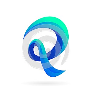 letter r logo that formed water symbol