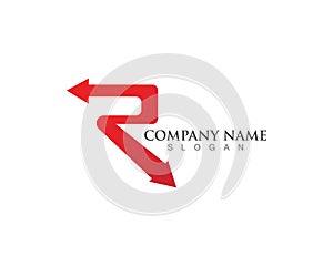 Letter R Logo Template Circle Arrow Design
