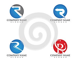 Letter R Logo Template Circle Arrow Design