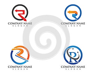 Letter R Logo Template Circle Arrow Design