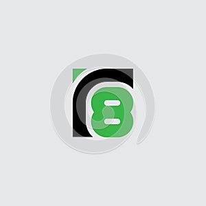 Letter R and number 8 - logo. R8 - logotype. 8R - Design element or icon. Vector photo