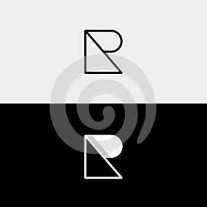 Letter R P RP PR Logo Design Simple Vector