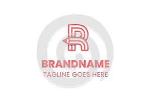 Letter R Pencil Logo, symbolizing creativity, learning, and design