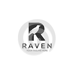 Letter R Raven logo designs, minimalist logotype