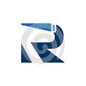 Letter R Saw Logo Design Construction, Renovation and Repairs Logo Design