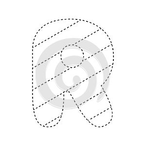 Letter R tracing worksheet for kids