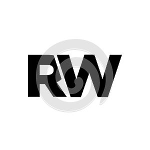 Letter R and W, RW logo design template. Minimal monogram initial based logotype photo