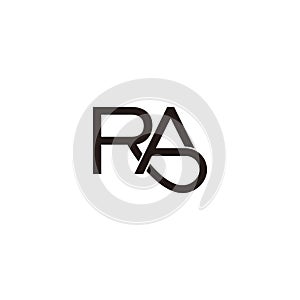 Letter ra loop line simple logo vector