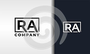 letter RA square logo