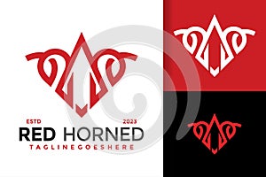 Letter A Ram Horn logo design vector symbol icon illustration