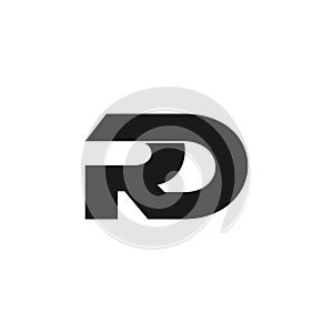 Letter rd symbol linked geometric design logo vector