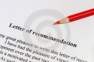 Letter of recommendation