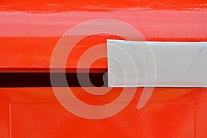 Letter in red mail box background