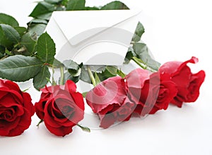 Letter in red roses
