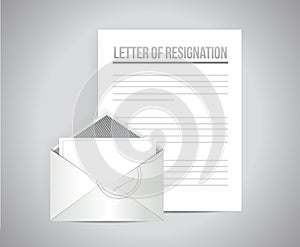 Letter of resignation papers illustration design