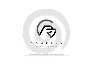 Letter RG or GR Logo Design