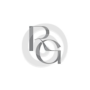 letter rg simple curves linked overlap logo vector