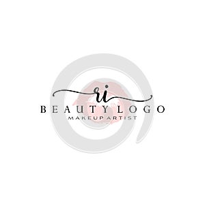 Letter RI Watercolor Lips Premade Logo Design, Logo for Makeup Artist Business Branding, Blush Beauty Boutique Logo Design,