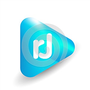 Letter RJ logo in triangle shape and colorful background, letter combination logo design for business and company identity photo
