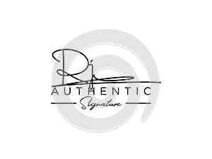 Letter RJ Signature Logo Template Vector