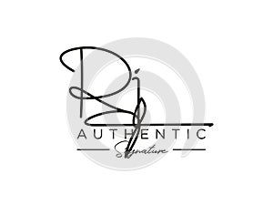 Letter RJ Signature Logo Template Vector