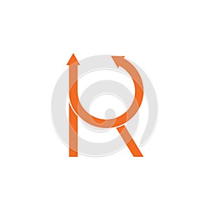 Letter rk circle arrow logo vector