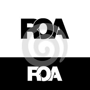 Letter ROA simple monogram logo icon design.