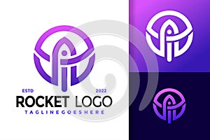 A Letter Rocket Logo Design, brand identity logos vector, modern logo, Logo Designs Vector Illustration Template