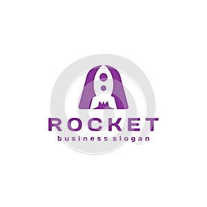 A Letter Rocket Logo Design Template