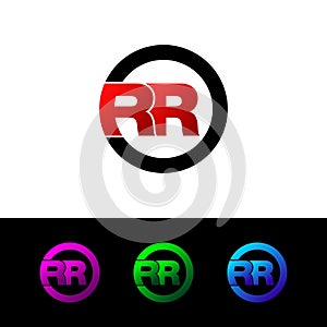 Letter RR circle monogram logo icon design vector.