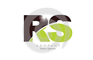 letter rs r s alphabet combination in green and brown color for logo icon design