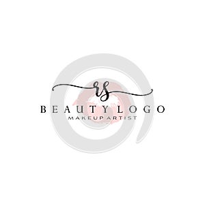 Letter RS Watercolor Lips Premade Logo Design, Logo for Makeup Artist Business Branding, Blush Beauty Boutique Logo Design,
