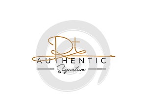 Letter RT Signature Logo Template Vector