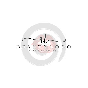 Letter RT Watercolor Lips Premade Logo Design, Logo for Makeup Artist Business Branding, Blush Beauty Boutique Logo Design,