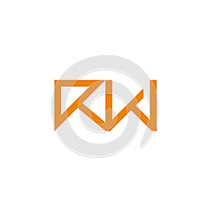 Letter rw arrow up geometric logo vector