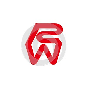 Letter rw infinity geometric line symbol logo vector