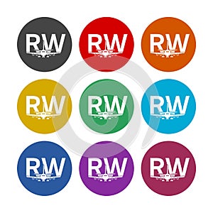 Letter RW Logo Design, color set