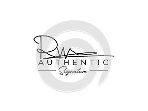 Letter RW Signature Logo Template Vector