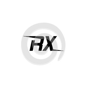 Letter RX logo isolated on white background