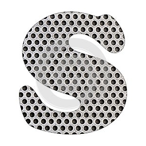 Letter S of the alphabet - Stainless steel punched metal sheet
