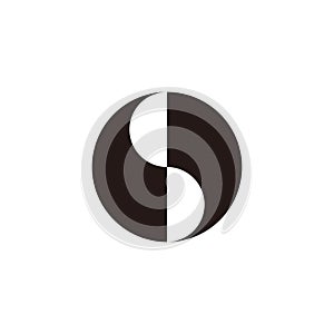 letter s balance simple round logo vector