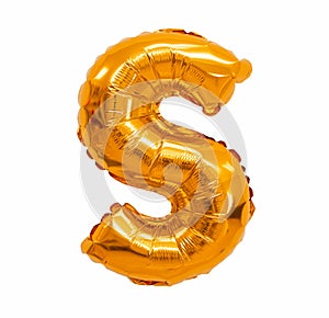 Letter S from a balloon orange