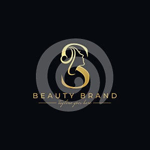 Letter S Beauty Face, Hair Salon Logo Design