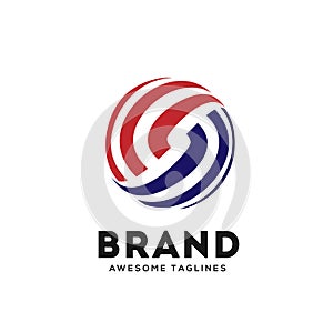 Letter S circle strips logo design template elements